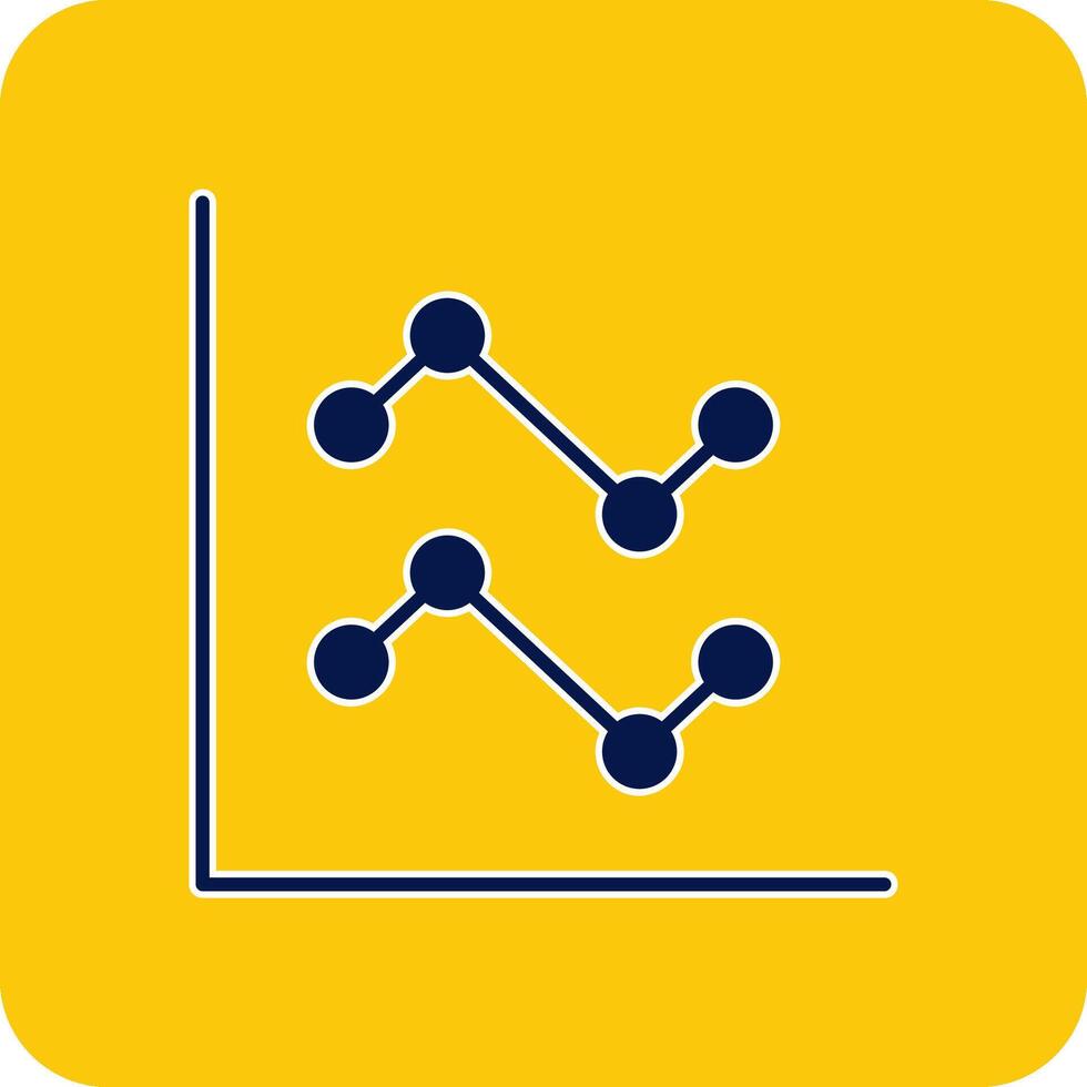 línea gráfico glifo cuadrado dos color icono vector