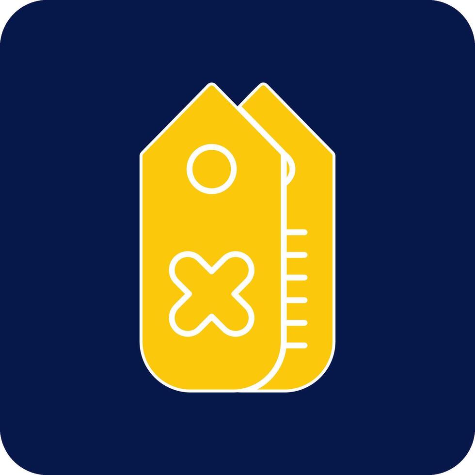 Tag Glyph Square Two Color Icon vector