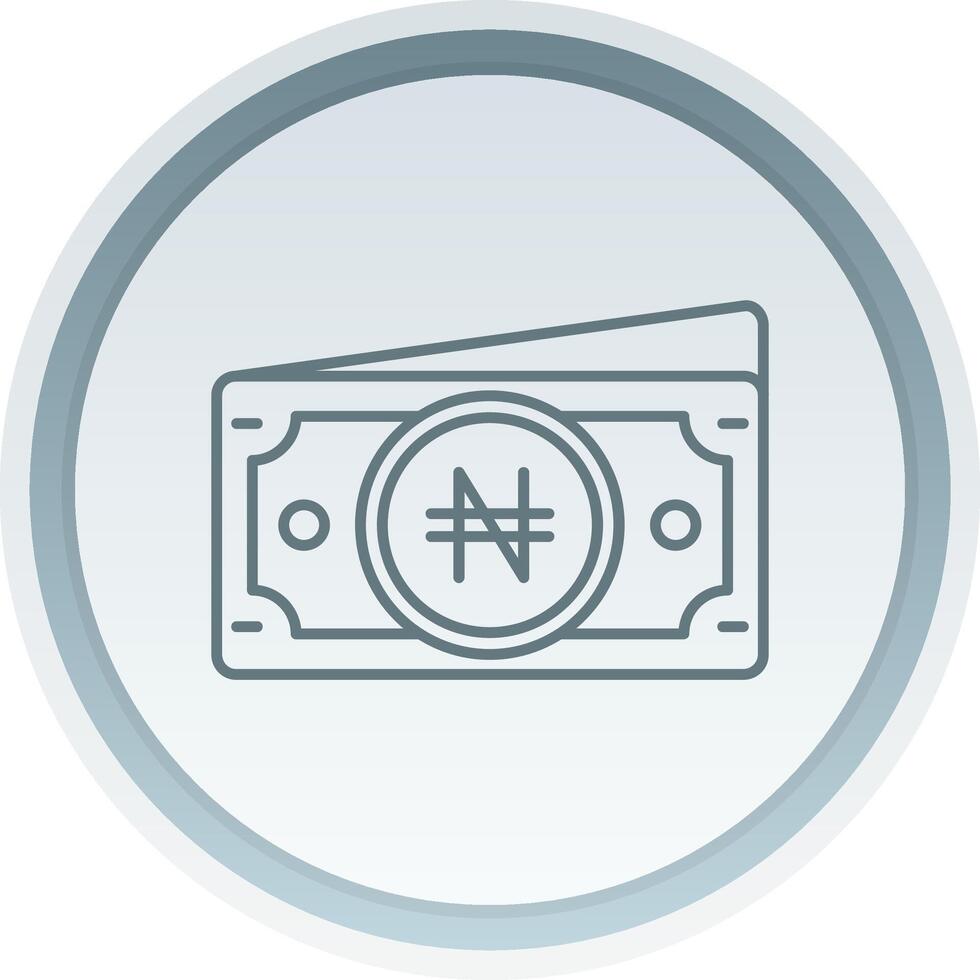 Naira Linear Button Icon vector