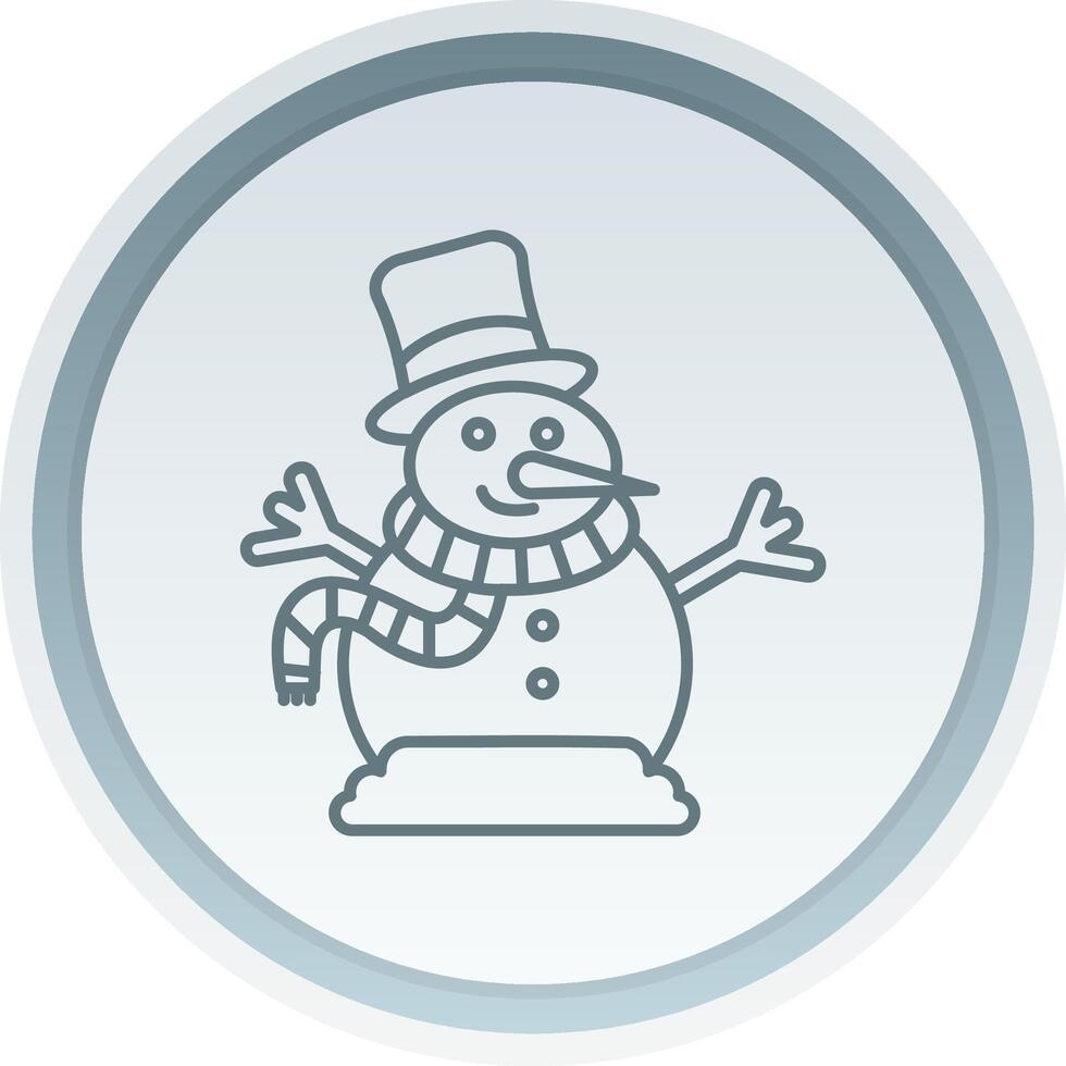 Snowman Linear Button Icon vector