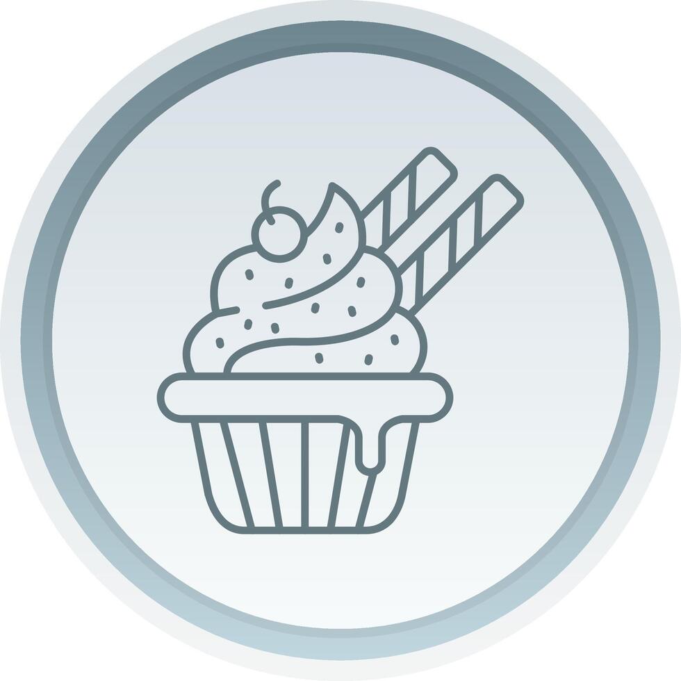 Cupcake Linear Button Icon vector