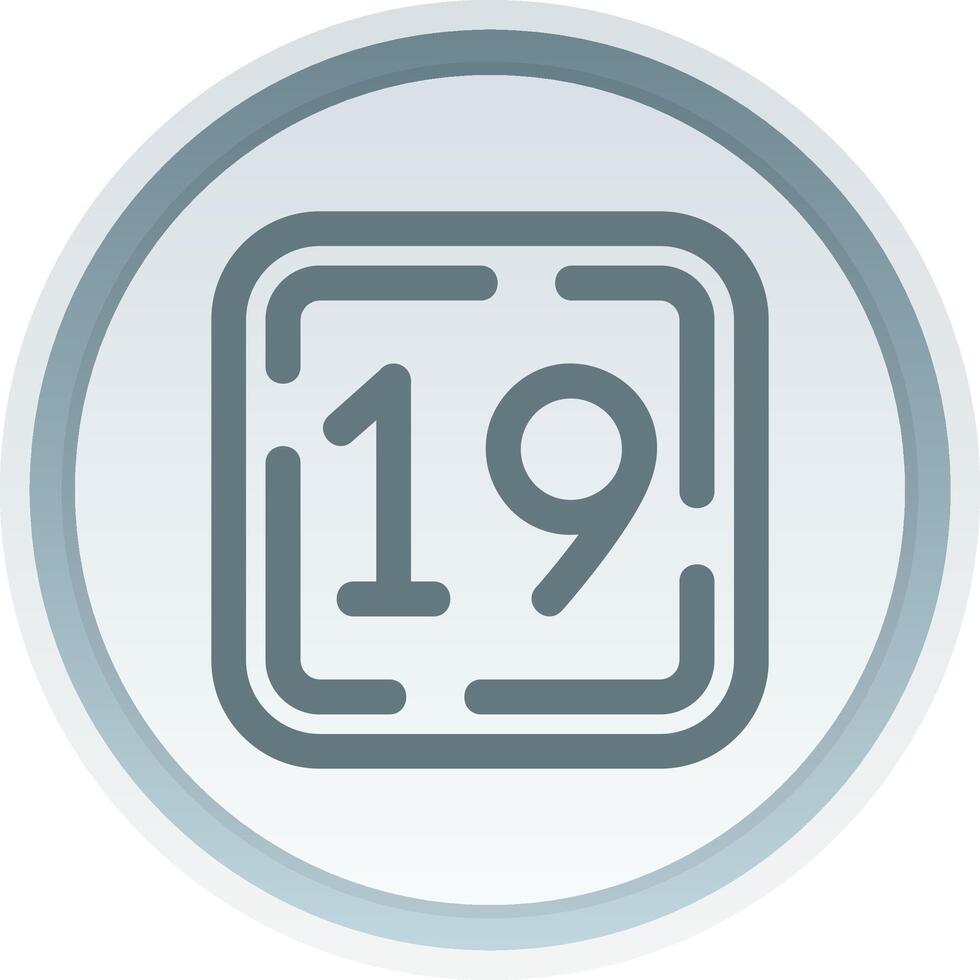 Nineteen Linear Button Icon vector