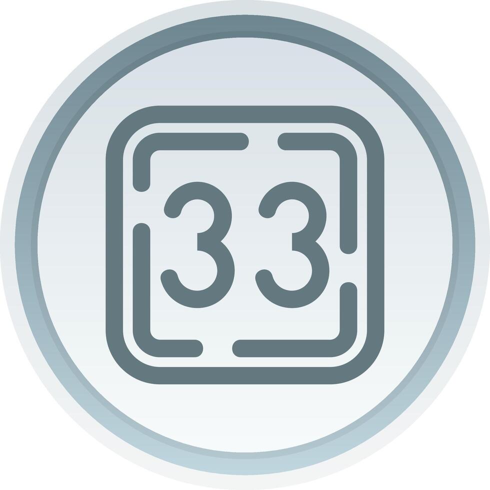 Thirty Three Linear Button Icon vector