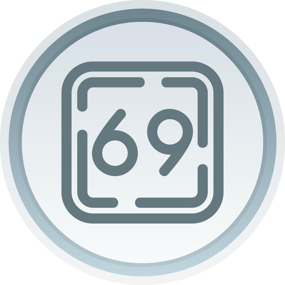 Sixty Nine Linear Button Icon vector