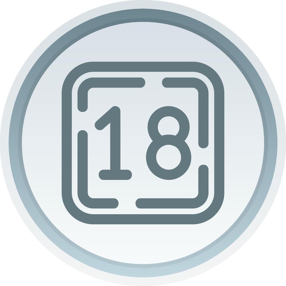 Eighteen Linear Button Icon vector