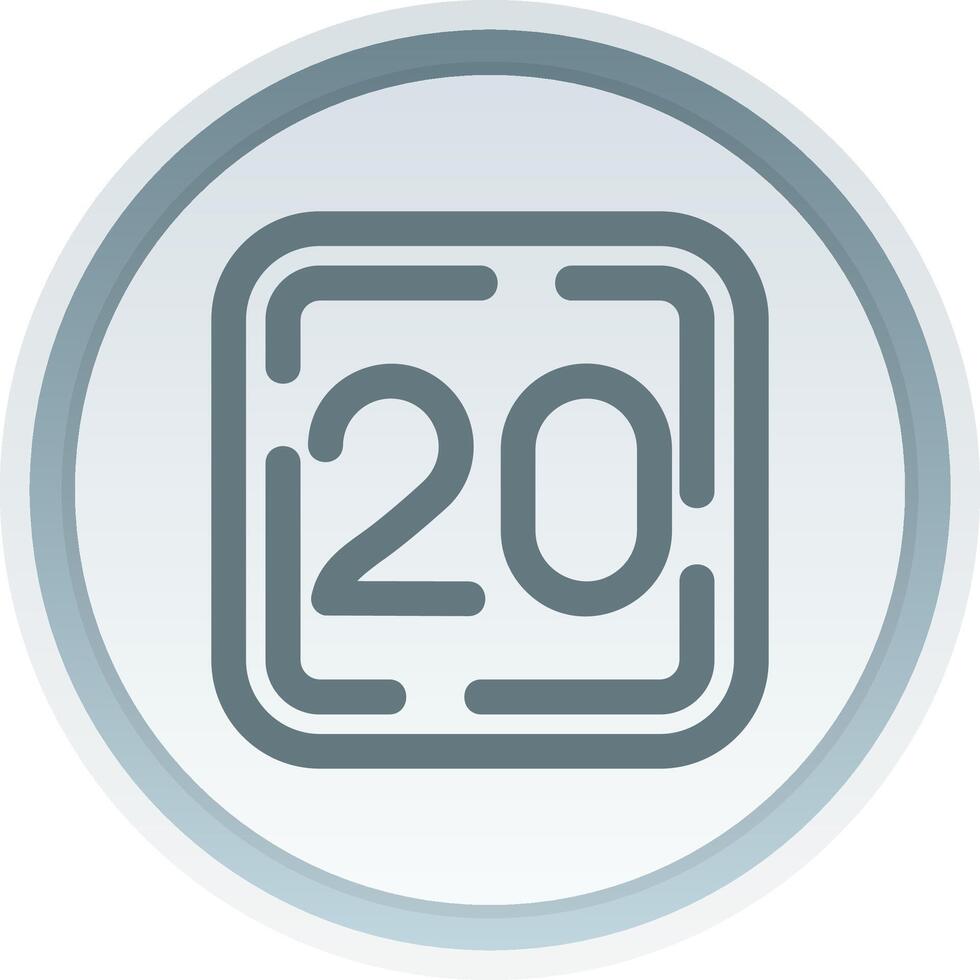 Twenty Linear Button Icon vector