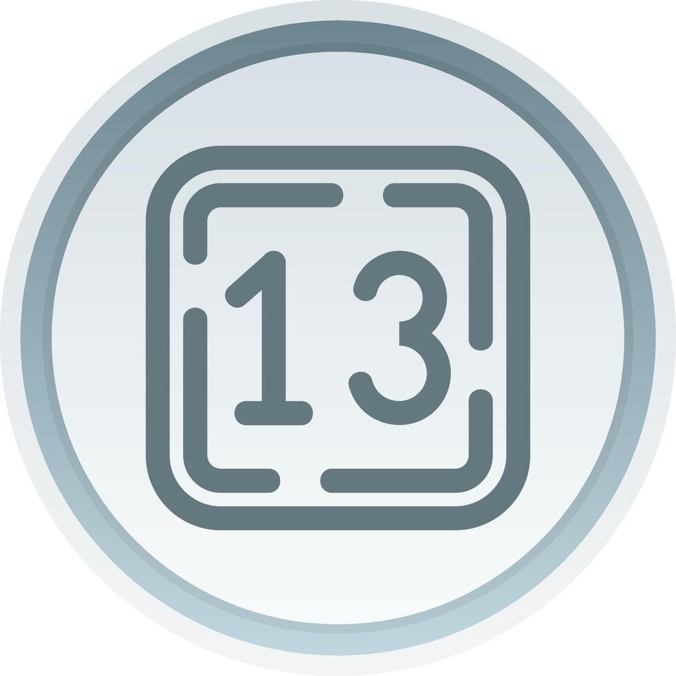 Thirteen Linear Button Icon vector