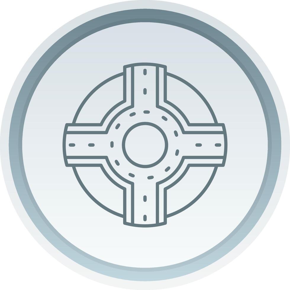 Roundabout Linear Button Icon vector