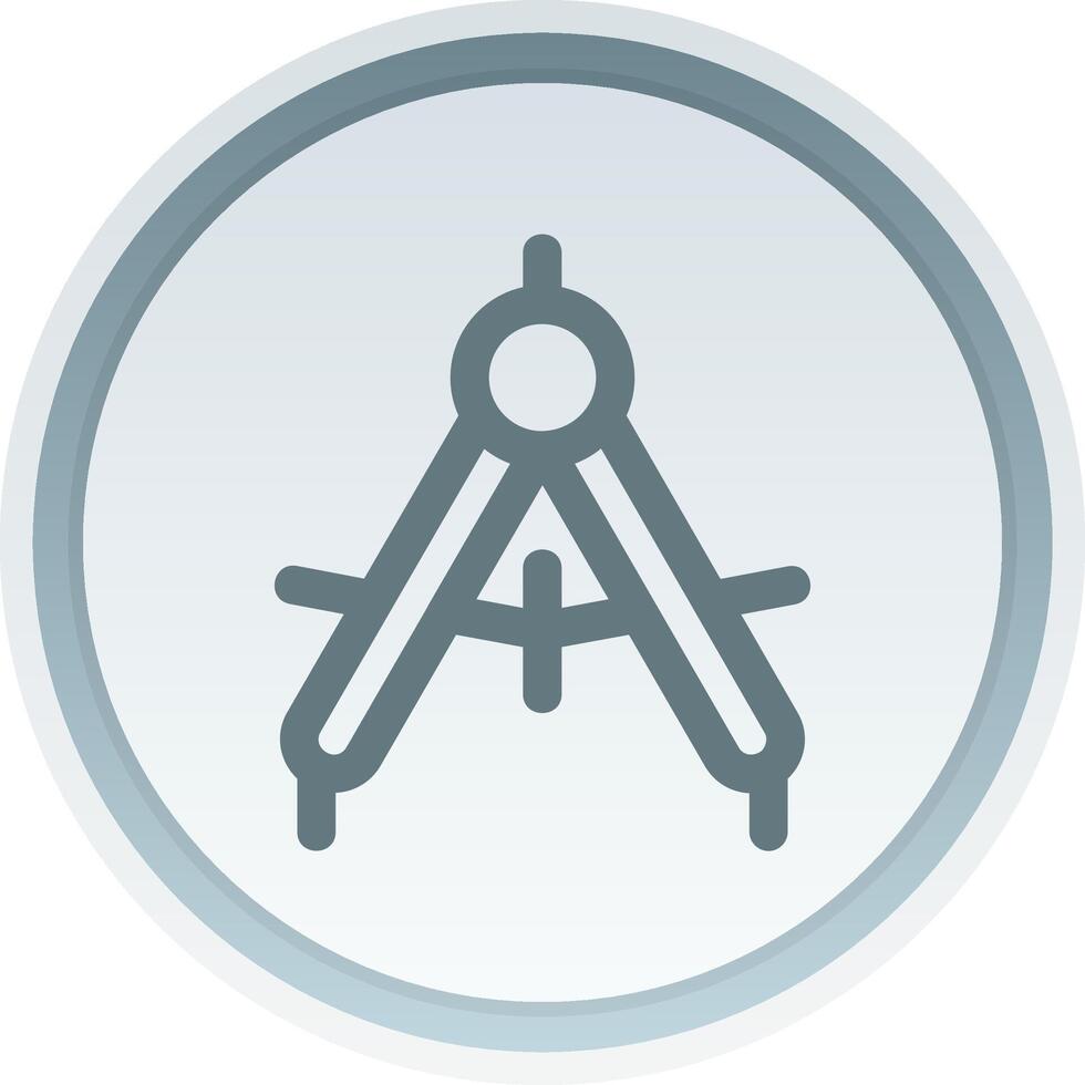 Drawing compass Linear Button Icon vector