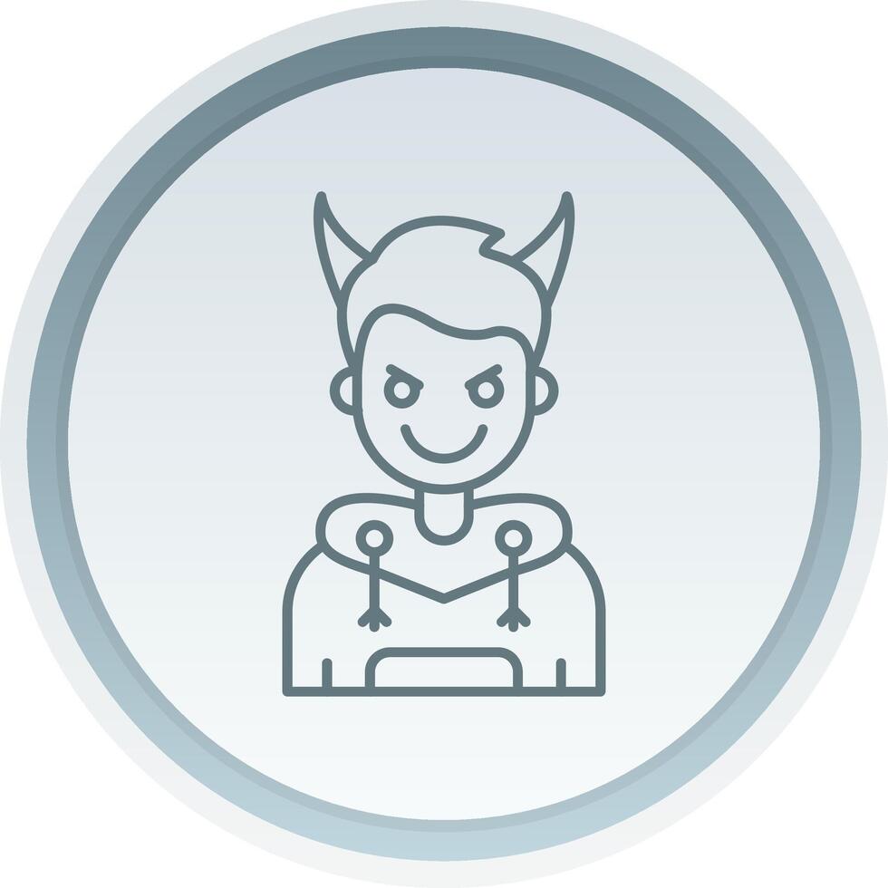 Demon Linear Button Icon vector