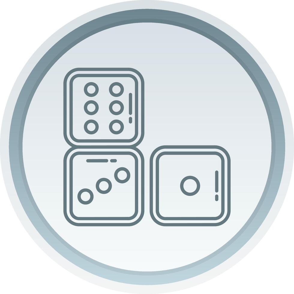 Dices Linear Button Icon vector