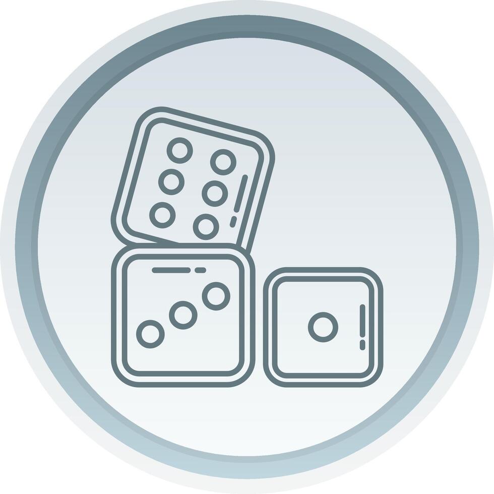 Dices Linear Button Icon vector
