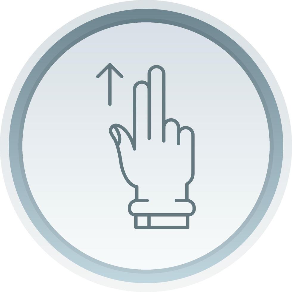 Two Fingers Up Linear Button Icon vector