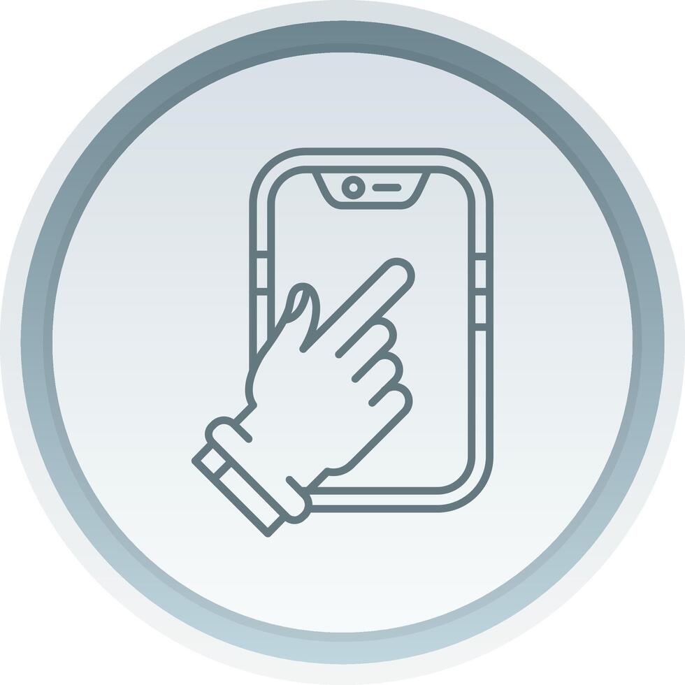 Touch Device Linear Button Icon vector