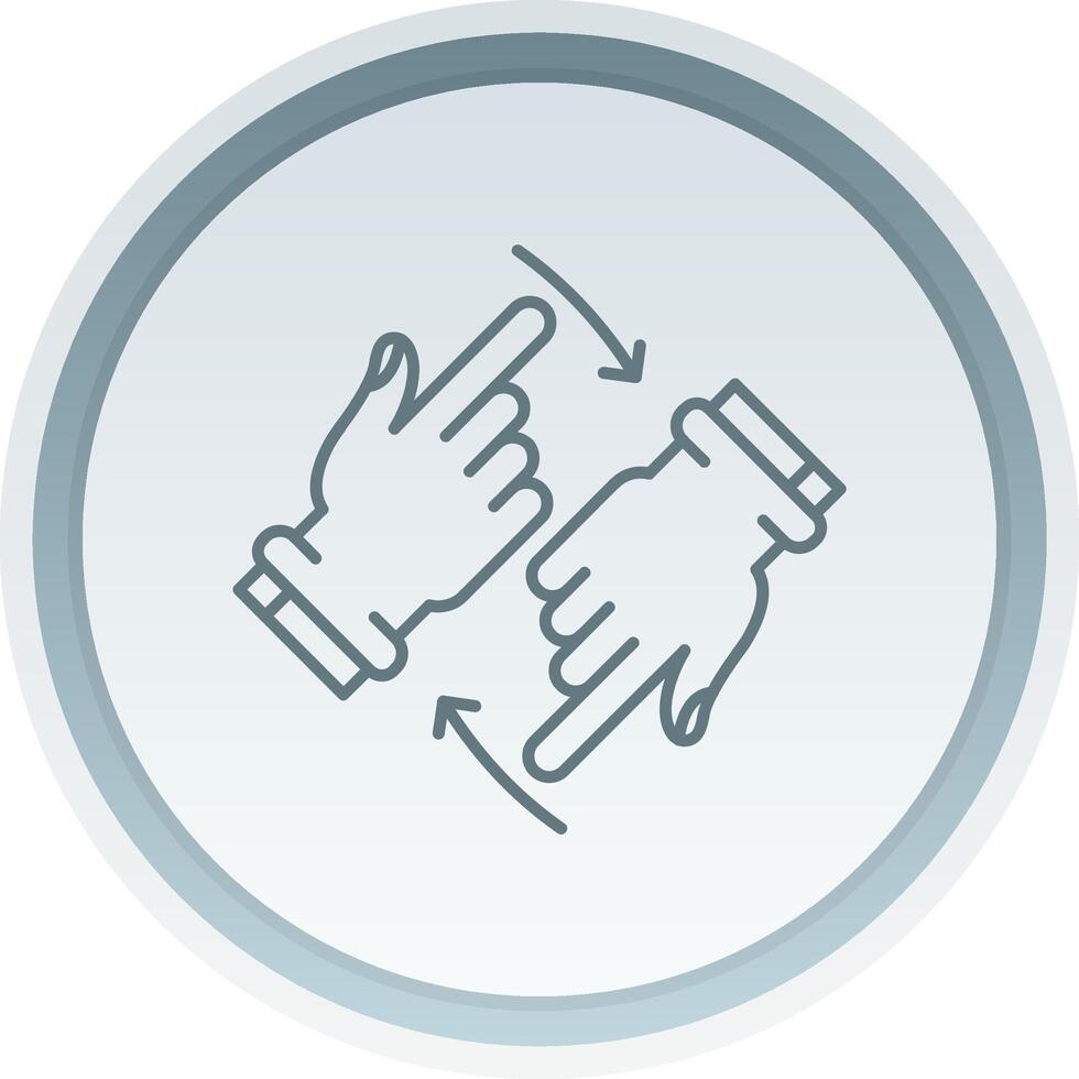 Rotate Two Hands Linear Button Icon vector