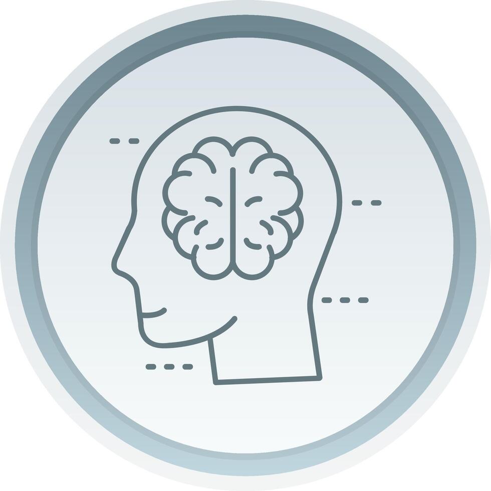 Brain Linear Button Icon vector