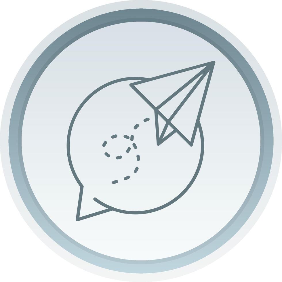 Paper plane Linear Button Icon vector