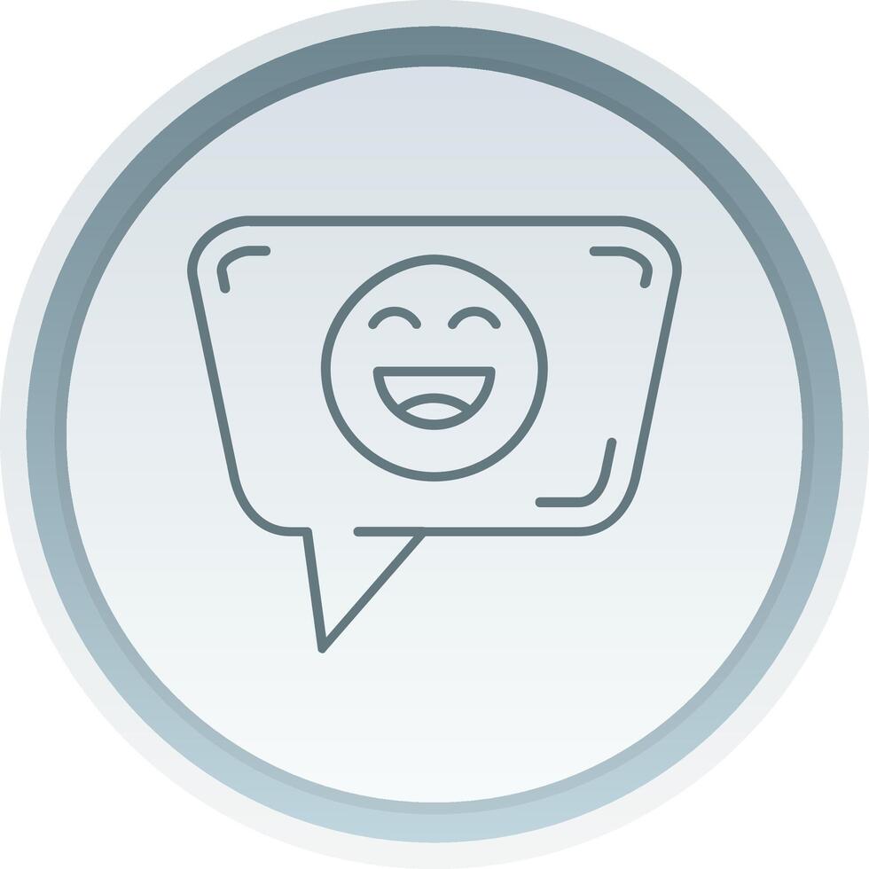 Happy Linear Button Icon vector