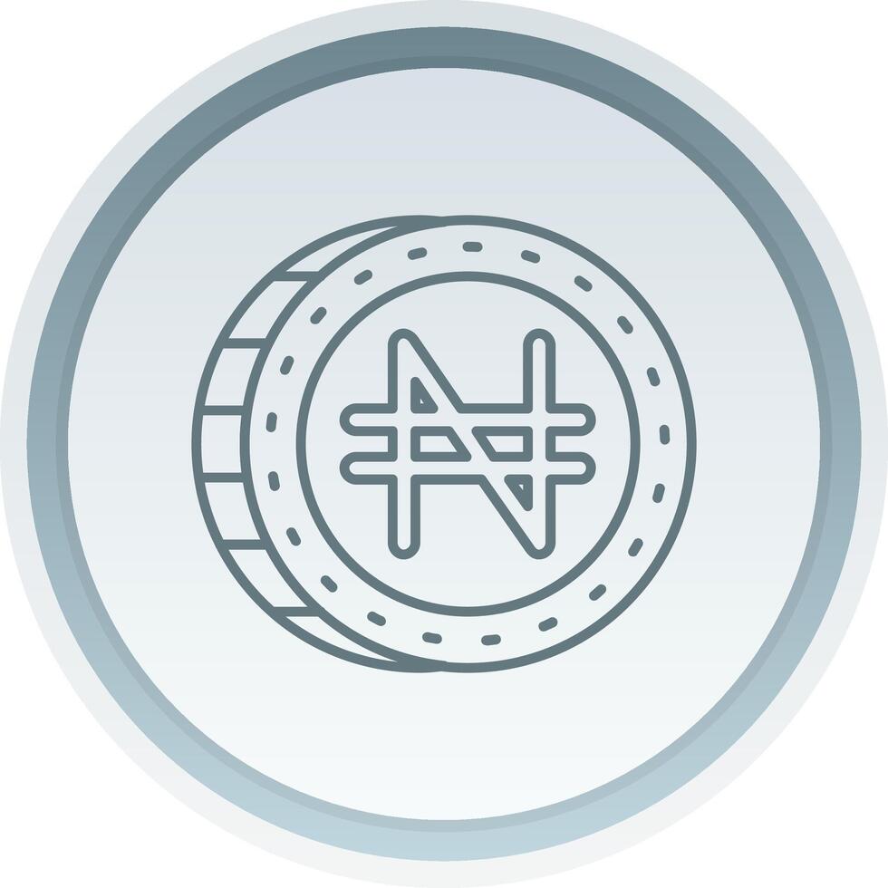 Naira Linear Button Icon vector