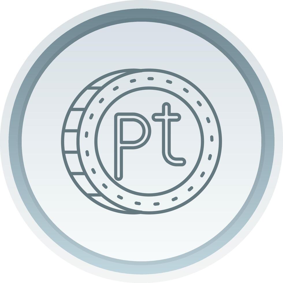 Peseta Linear Button Icon vector