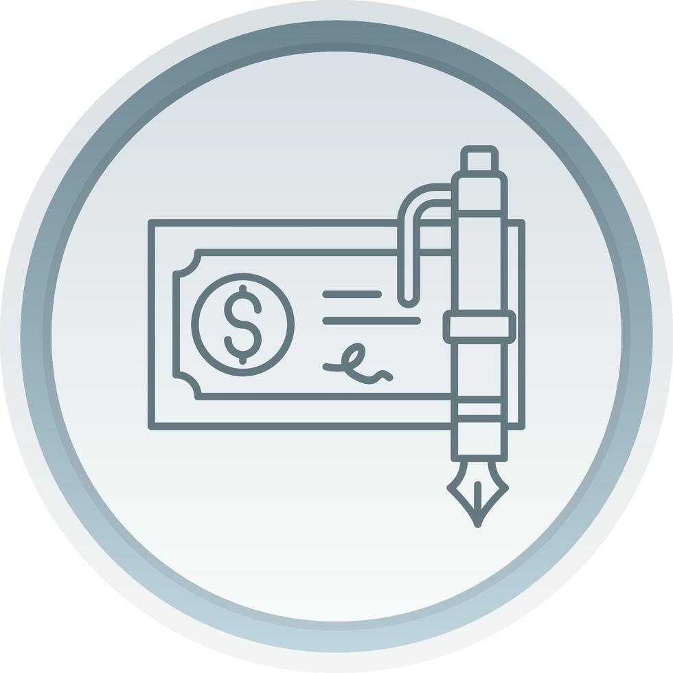Bank check Linear Button Icon vector