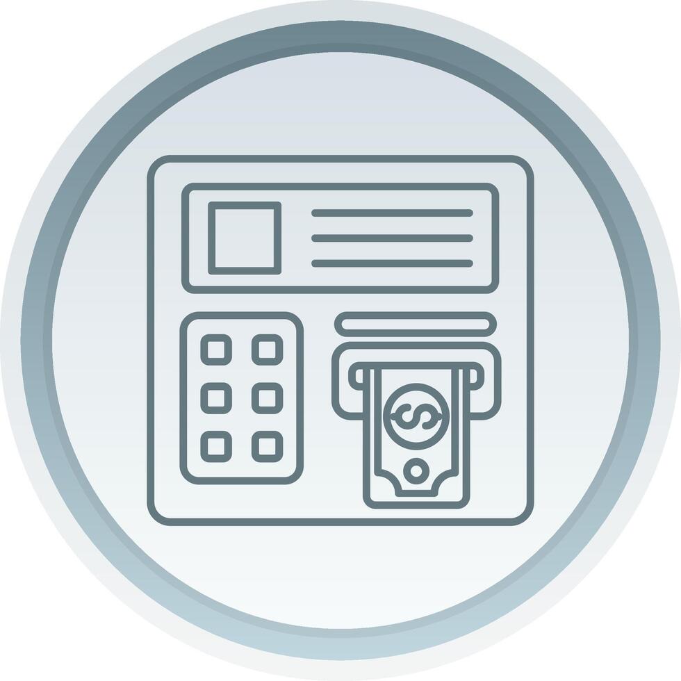 Atm machine Linear Button Icon vector
