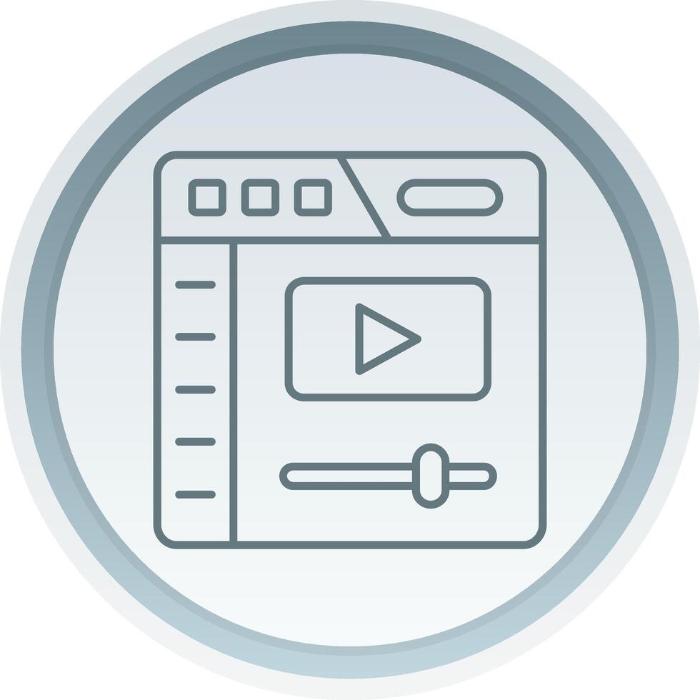 Video player Linear Button Icon vector