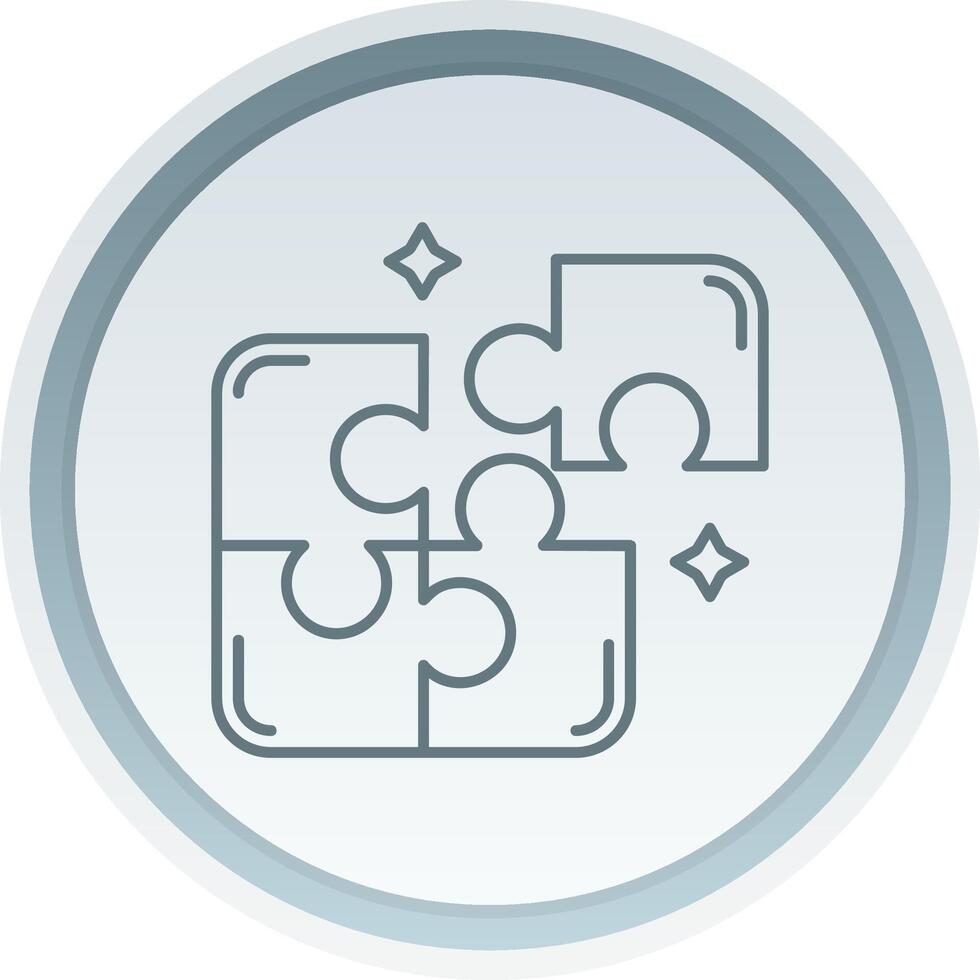 Puzzle Linear Button Icon vector