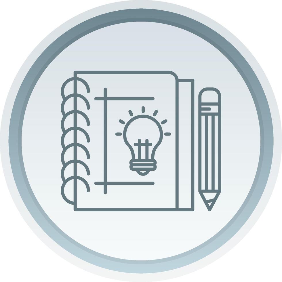 Sketchbook Linear Button Icon vector