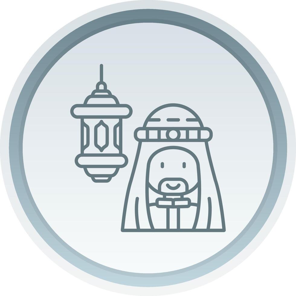 Arabic Linear Button Icon vector