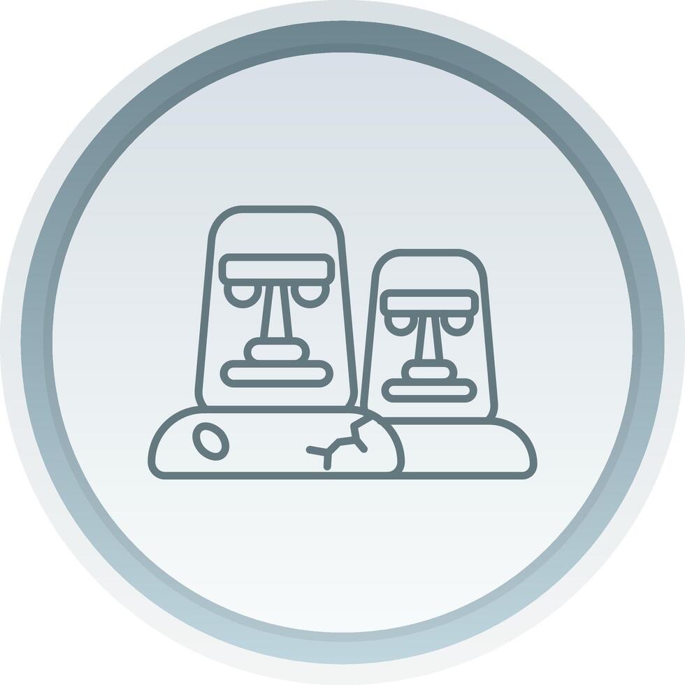 Moai Linear Button Icon vector
