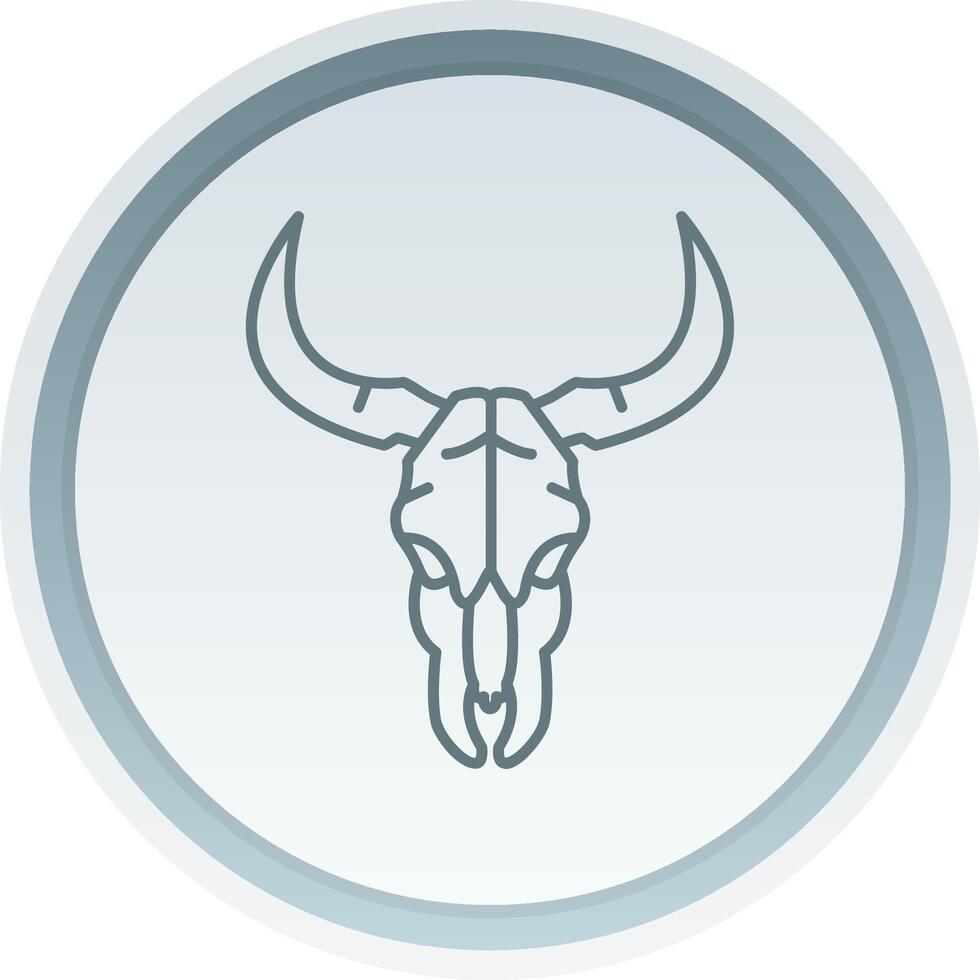 toro cráneo lineal botón icono vector