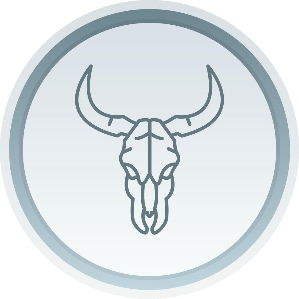 Bull skull Linear Button Icon vector