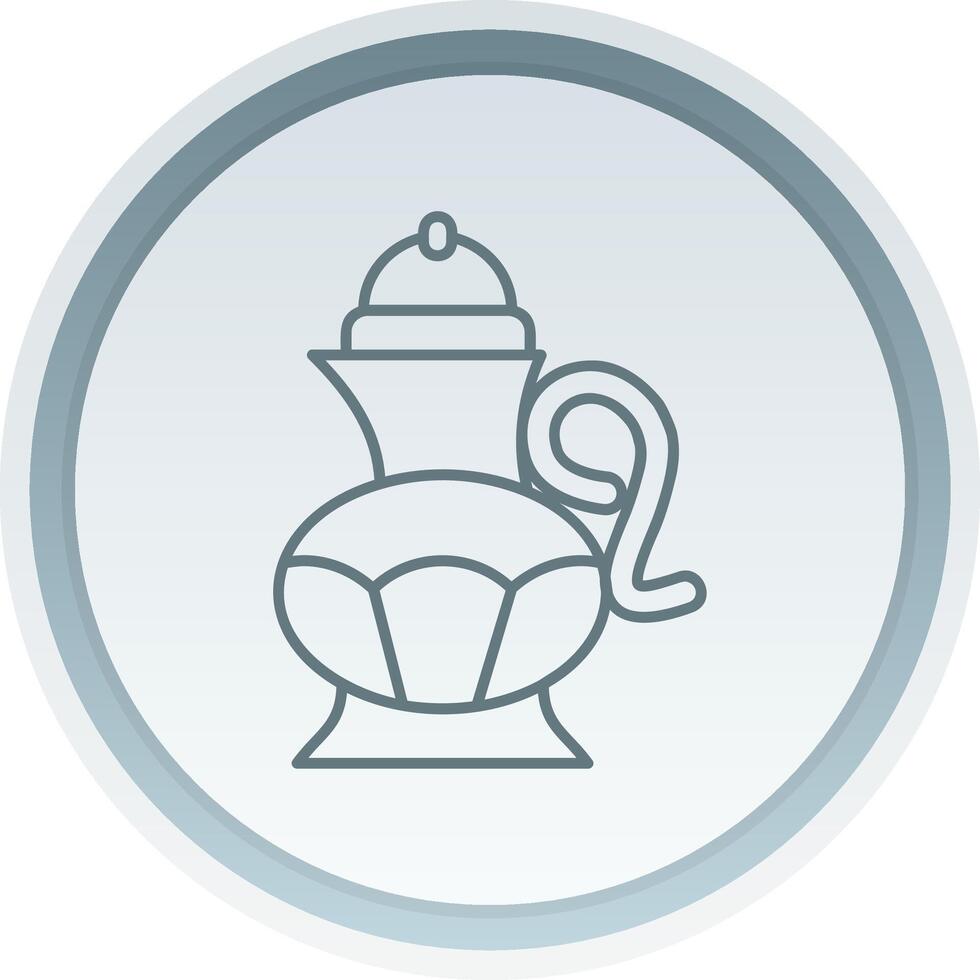 Tea pot Linear Button Icon vector