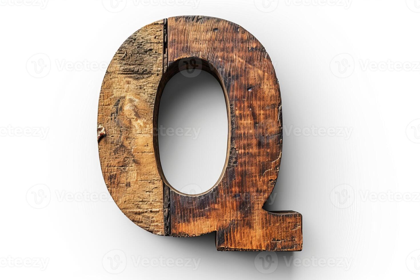 AI generated Bold letter q on clean white background, isolated with ample space for text or design elements photo