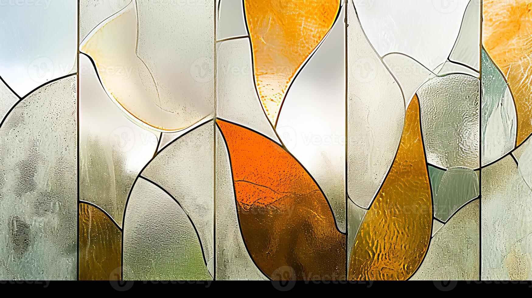 AI generated Vibrant stained glass window abstract background for wallpaper, web design, and banners photo