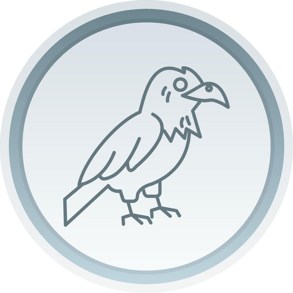 Raven Linear Button Icon vector