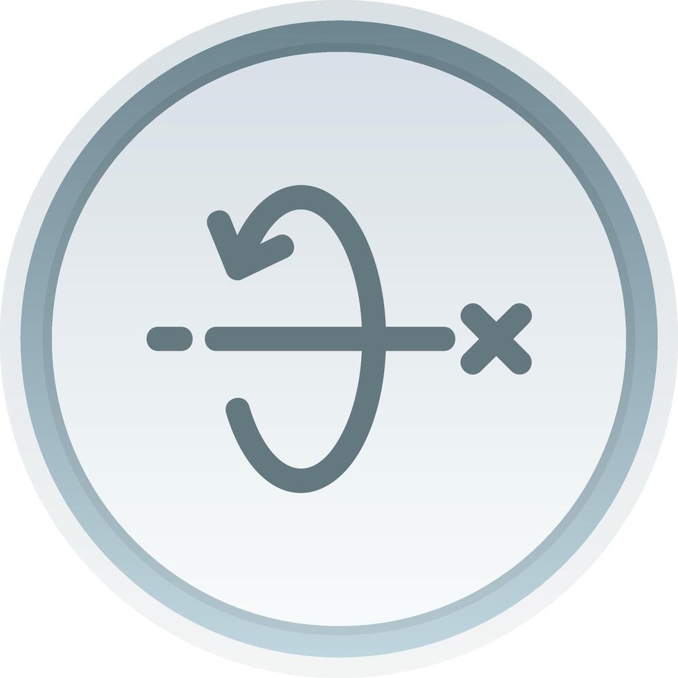 3d totate x axis Linear Button Icon vector