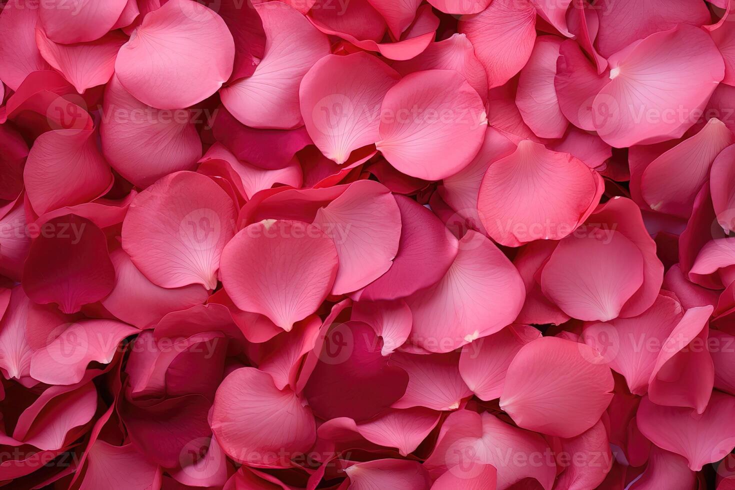 AI generated Pink background with rose petals, place for text photo