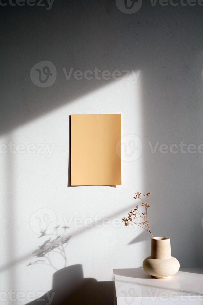 Empty paper mock up template, abstract background photo