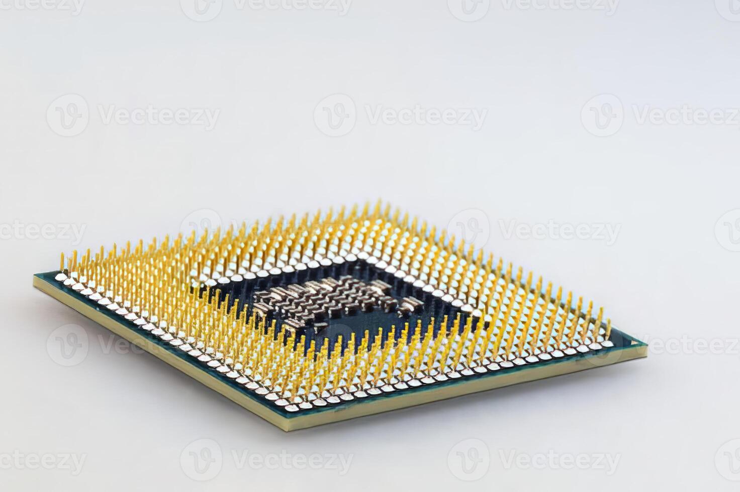 Comptuer processor and motherboard, microchip details close view. Hi-tech innovation background photo