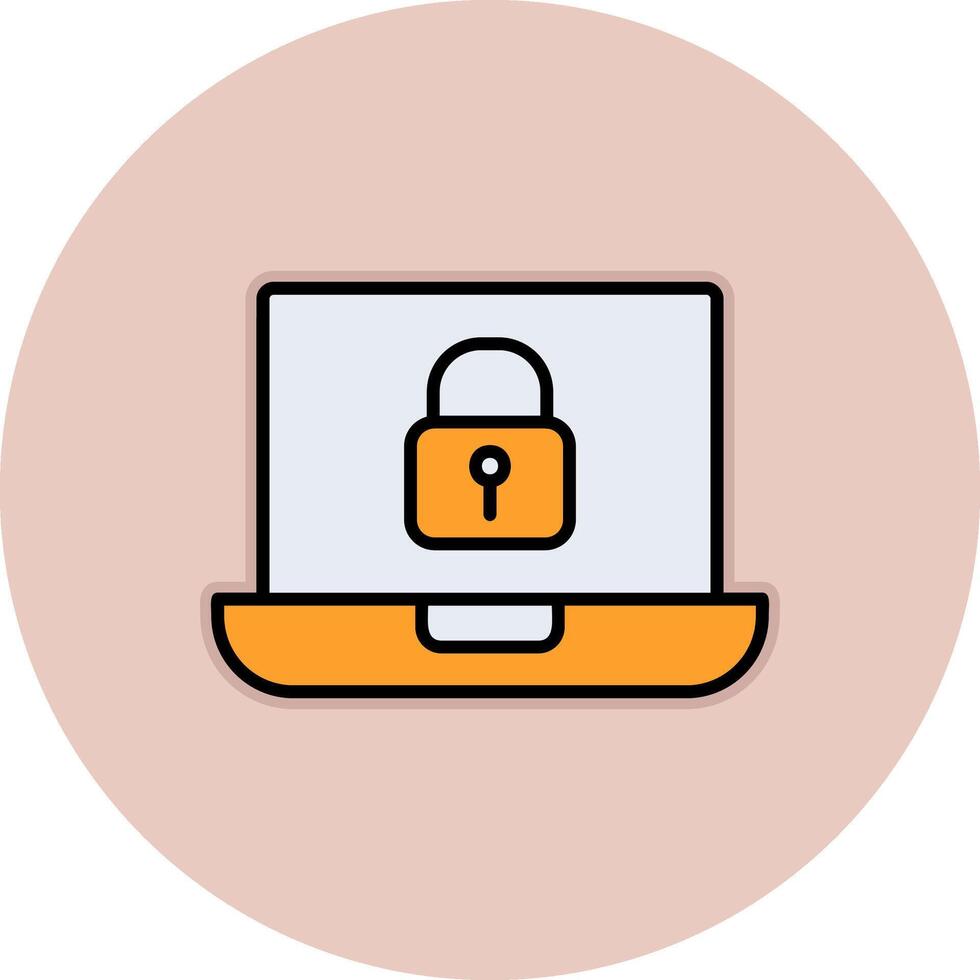 Laptop Lock Vecto Icon vector