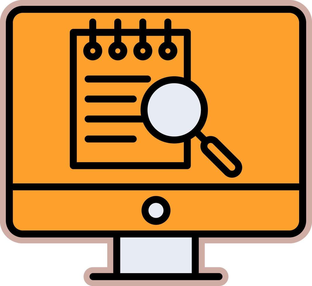 File Search Computer Vecto Icon vector