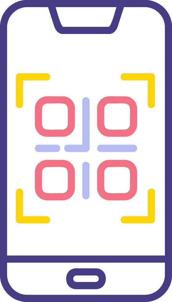 Smartphone QR Code Vecto Icon vector