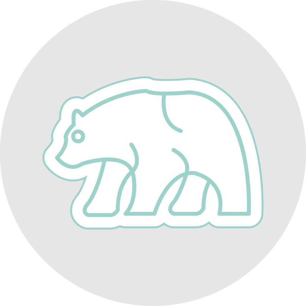 Bear Line Sticker Multicolor Icon vector