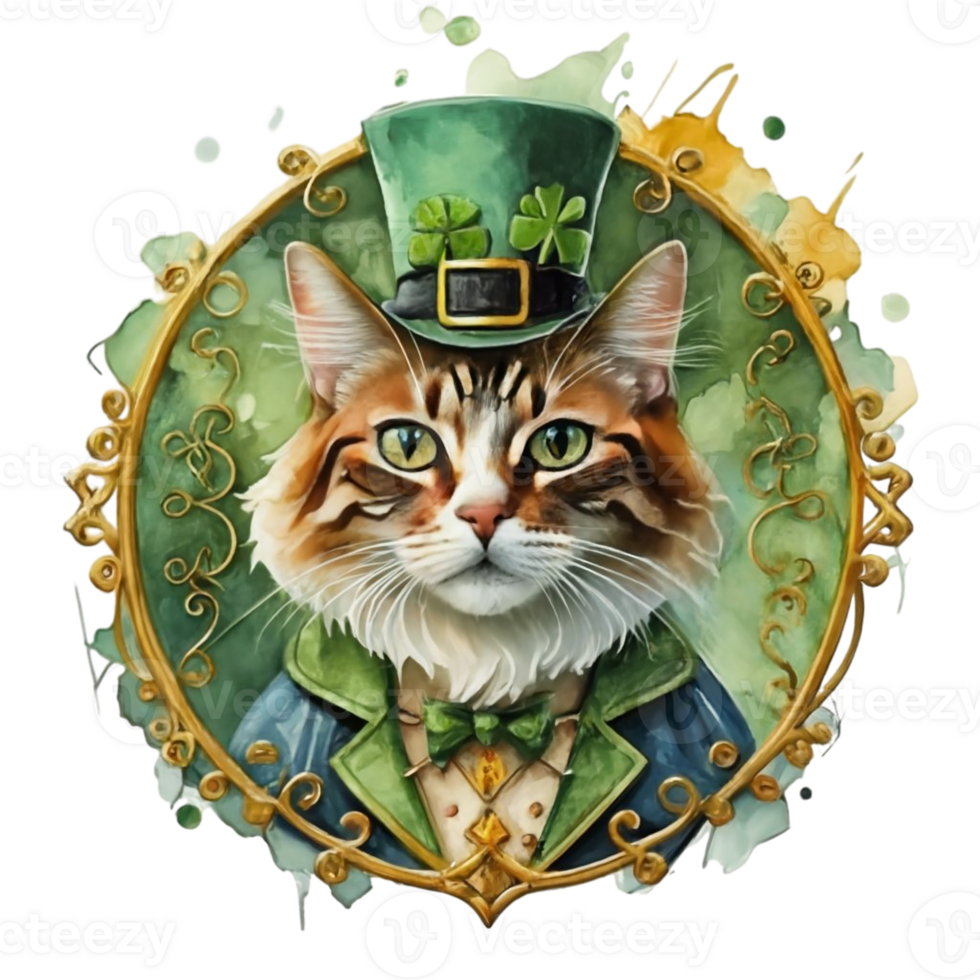 AI generated cat graphic for saint patrick's day 37843259 PNG