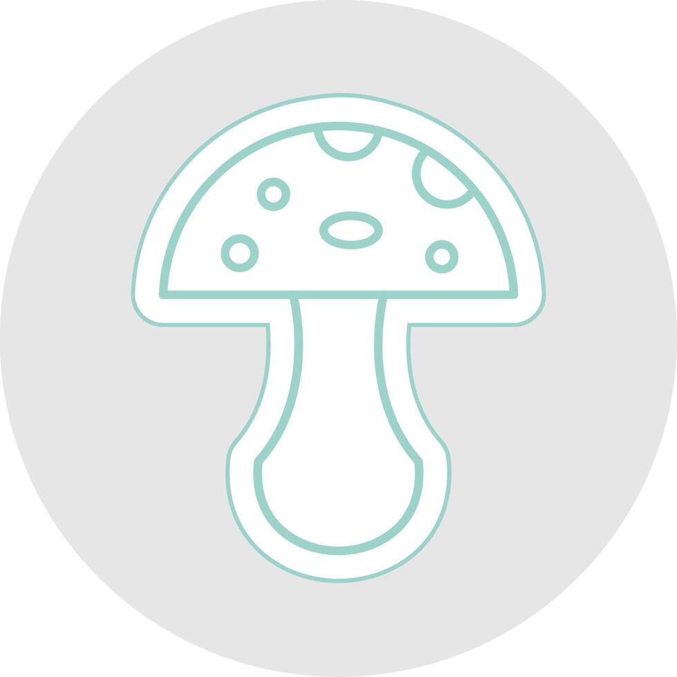 Mushroom Line Sticker Multicolor Icon vector