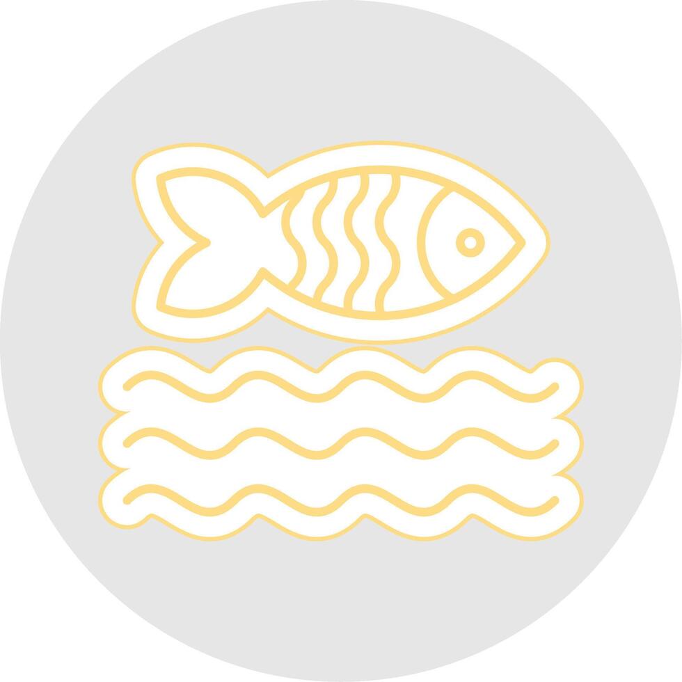 Fish Line Sticker Multicolor Icon vector