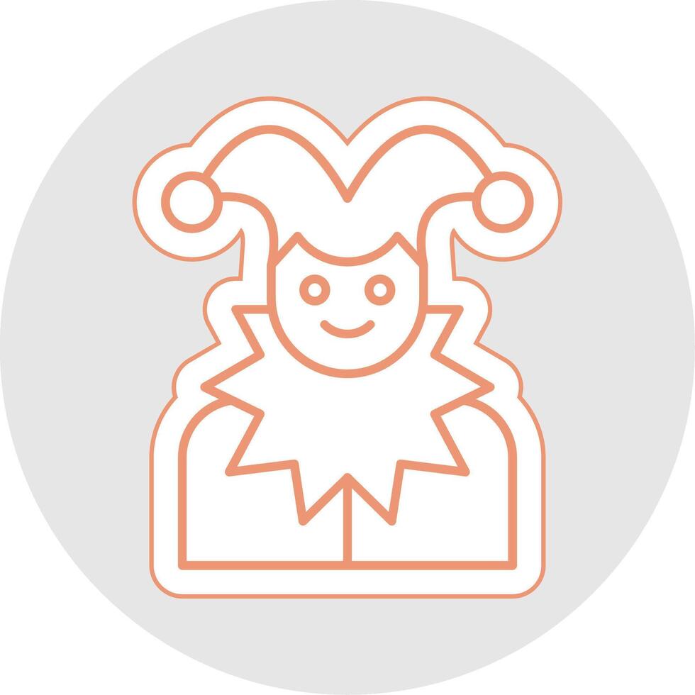 Jester Line Sticker Multicolor Icon vector