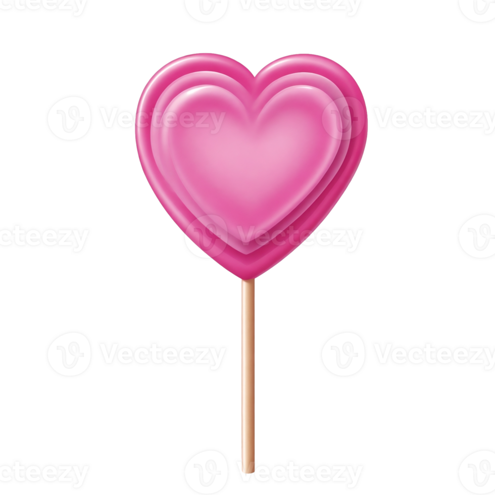 AI generated graphics of a  pink heart-shaped lollipop png